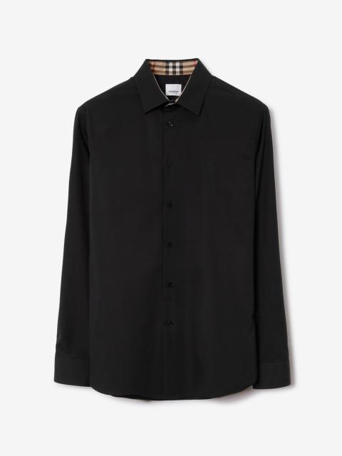 Burberry Embroidered EKD Stretch Cotton Shirt