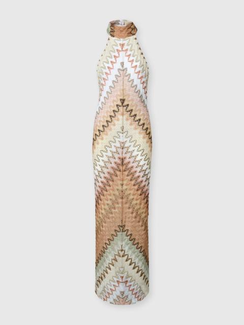 Missoni Long dress with halterneck neckline in zig zag lace