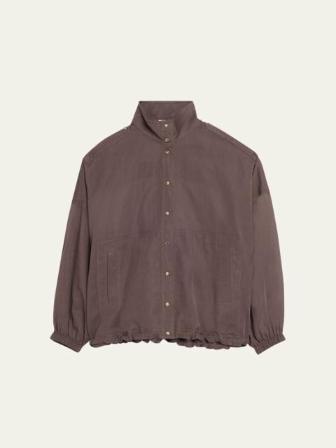 Brunello Cucinelli Sheer Cotton Voile Bomber Jacket
