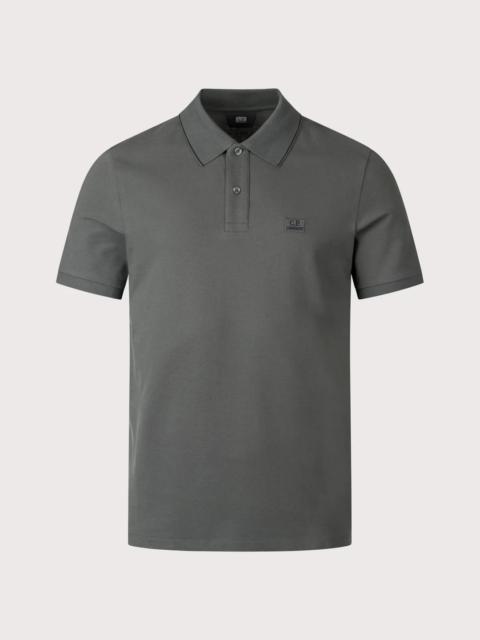 C.P. Company Stretch Piquet Short Sleeve Striped Collar Polo