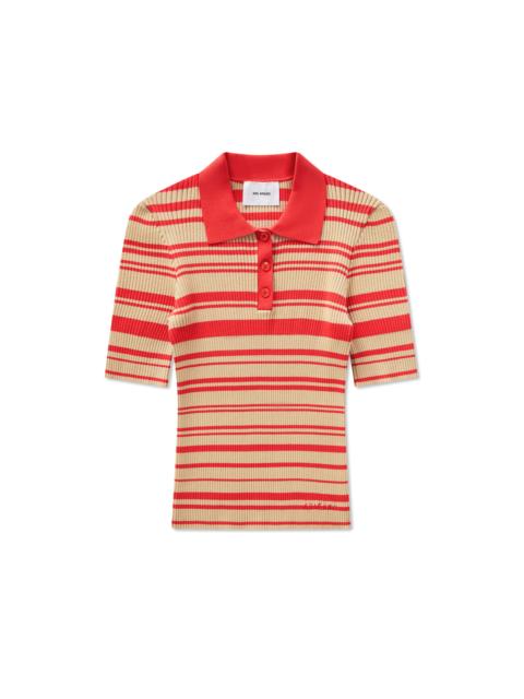 Axel Arigato Anja Ribbed Polo Top