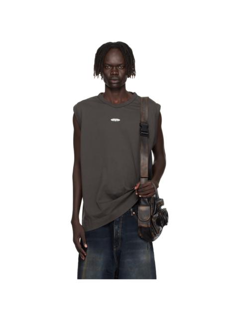 VETEMENTS Brown Oval Logo Jersey Tank Top