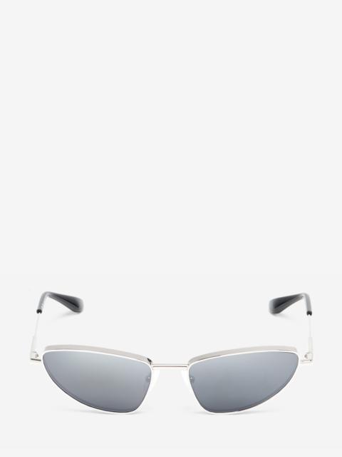 Alexander McQueen Metal T-bar Soft Cat-eye Sunglasses