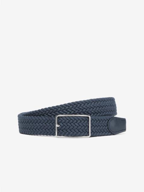CORNELIANI Blue braided waxed cotton belt