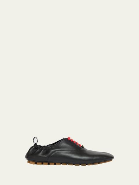 Valentino Men's Pebbled Sole Leather Derby Shoes