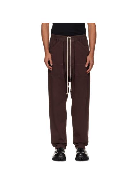 Rick Owens DRKSHDW Burgundy Concordians Classic Drawstring Cargo Pants