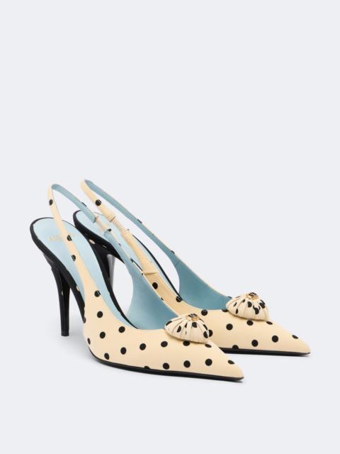 Valentino Cœur Royal polka-dot slingback pumps