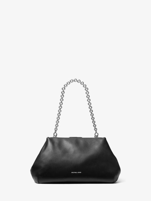MICHAEL KORS Goldie Large Leather Clutch