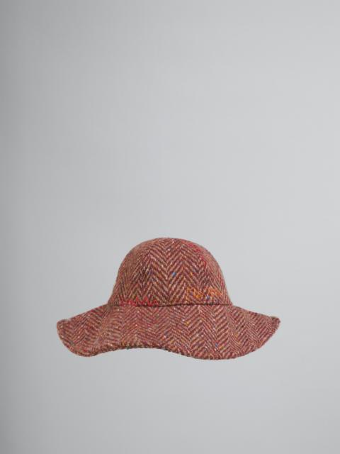 BURGUNDY CHEVRON BUCKET HAT