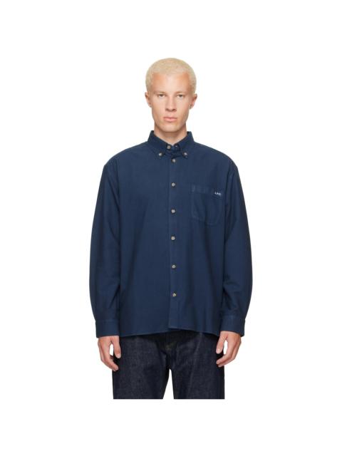 A.P.C. Blue Mateo Logo Shirt
