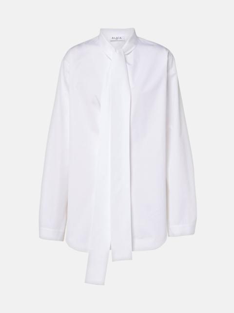 Alaïa Scarf cotton blouse