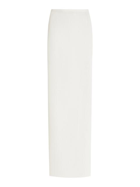 Ribbed-Knit Tube Skirt white