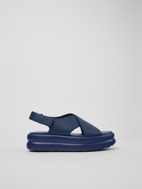 CAMPER Pelotas Flota Up Blue Leather Sandals for Women.