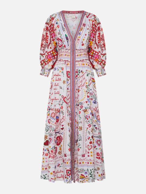 CAMILLA SHIRRED WAISTBAND LONG DRESS