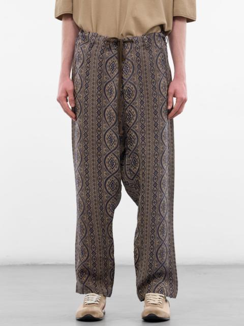 UMA WANG Blue Graphic Relaxed Perch Pants
