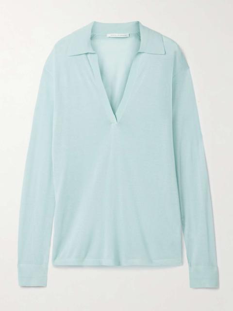 MARIA McMANUS Cashmere polo top Light blue
