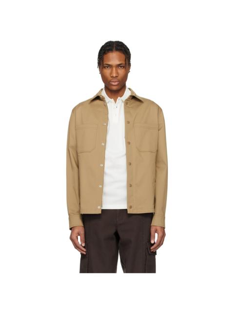 Beige Cotton Gabardine Overshirt