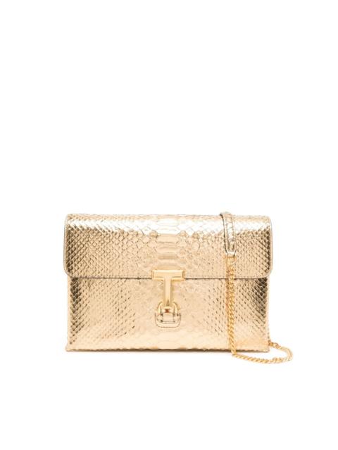 Monarch python-effect clutch bag