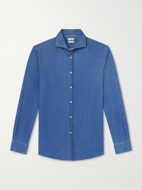 Brunello Cucinelli Cutaway-Collar Linen Shirt