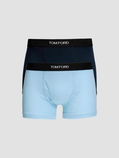 TOM FORD Men's Cotton Boxer Briefs 2-Pack - Navy Aqua