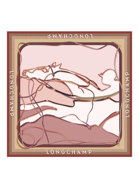 Longchamp A toute Allure Silk scarf 90 Pink Tea - Silk