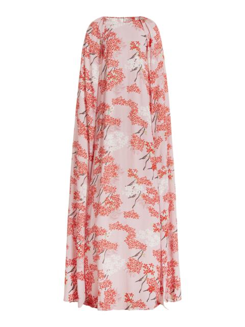 Minnie Floral Cape Gown pink