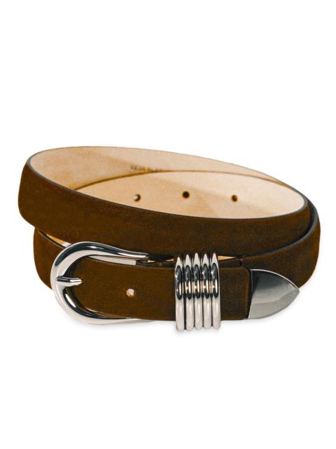 DÉHANCHE Women's Hollyhock Suede Belt - Chocolate Silver