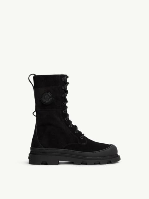Moncler Vera High Suede Lace-Up Boots
