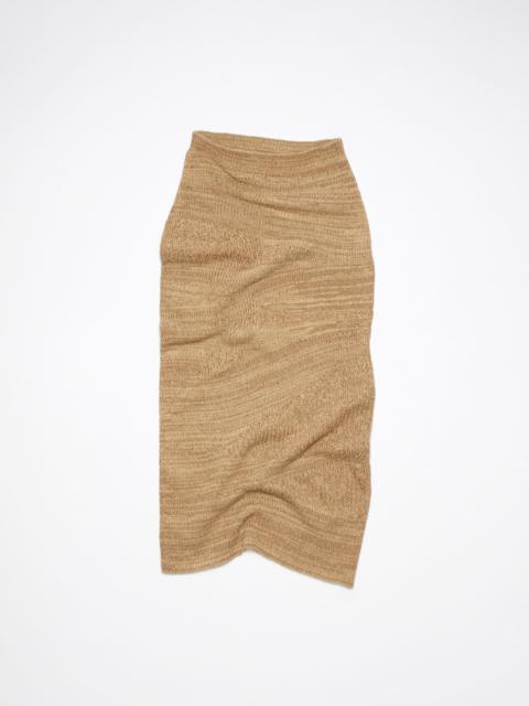 Distorted knit skirt - Camel brown/tobacco