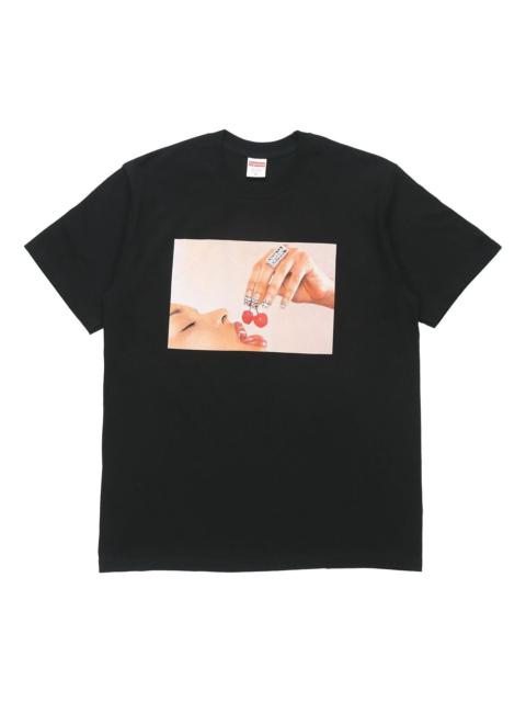 Supreme SS20 Week 1 Cherries Tee Cherry Round Neck Short Sleeve Unisex Black SUP-SS20-279