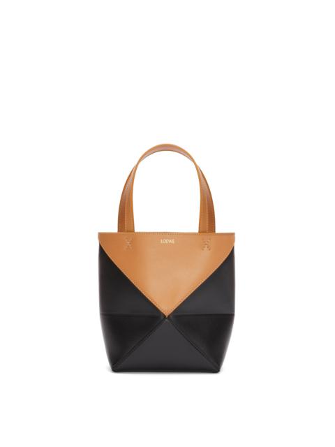 Loewe Mini Puzzle Fold Tote in shiny calfskin