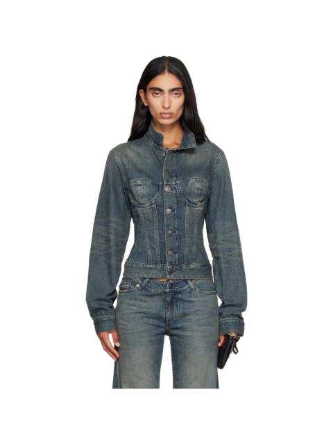 BALENCIAGA Blue Corseted Denim Jacket