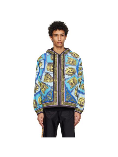 VERSACE Blue 'Le Maschere' Track Jacket