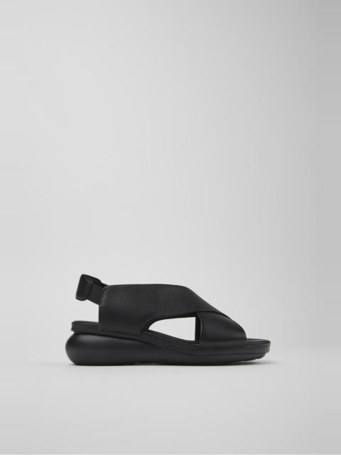 CAMPER Balloon Black Leather Sandals for Women.