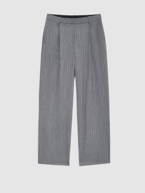 ANINE BING Trent Cropped Trouser - Light Grey Pinstripe