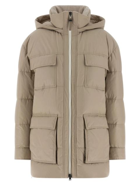Brunello Cucinelli Knitted neck down jacket