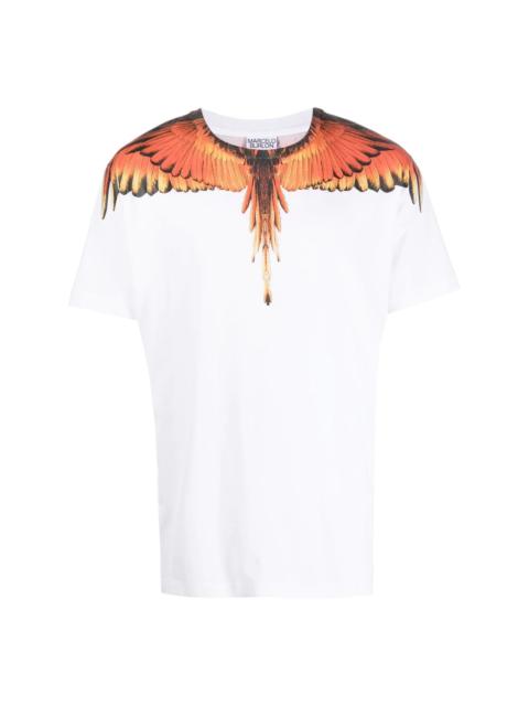 Marcelo Burlon County Of Milan feather-print short-sleeve T-shirt