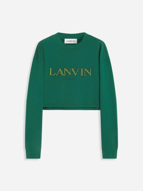 Lanvin CURB EMBROIDERED CROPPED SWEATSHIRT