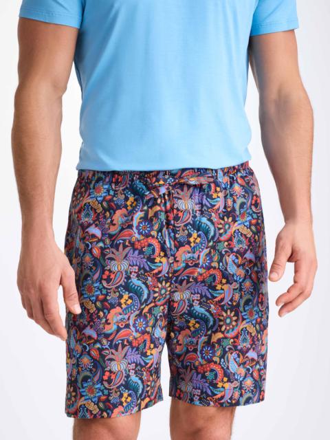 Derek Rose Men's Lounge Shorts Cotton Batiste Multi Jungle Paisley Print