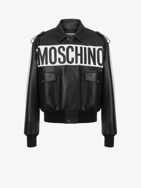 Moschino NAPPA LEATHER BOMBER WITH LOGO