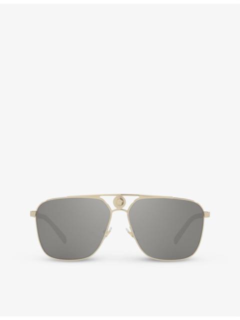 VERSACE VE2238 aviator-frame glass and metal sunglasses