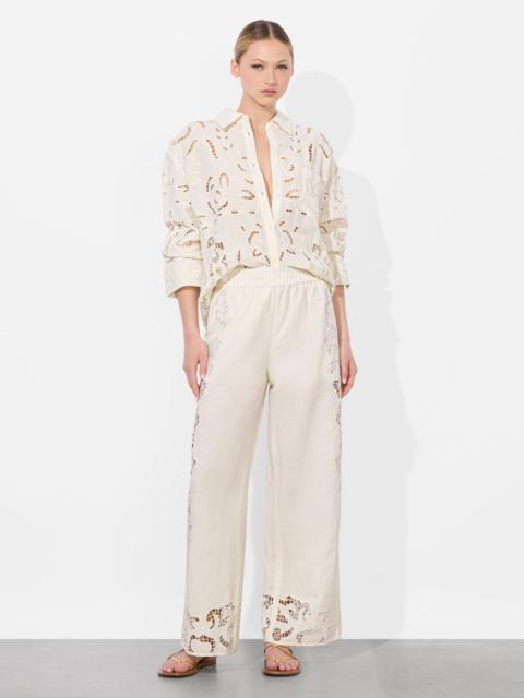 Alice + Olivia FINELY EYELET OVERSIZED BUTTON DOWN