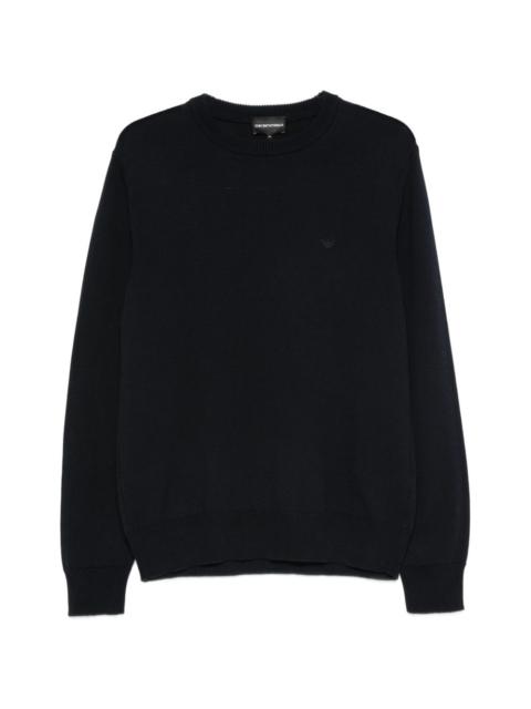 EMPORIO ARMANI logo-embroidered crew-neck sweater