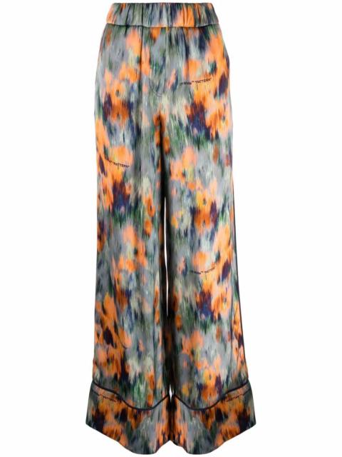 Off-White floral-print wide-leg trousers