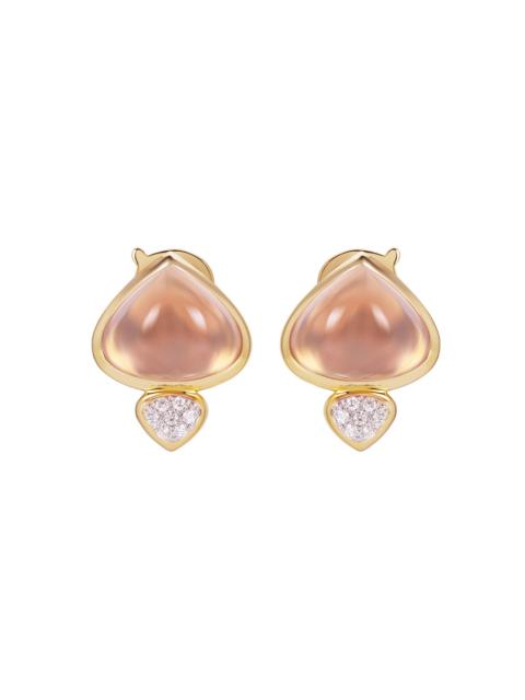 Marina B Rose Quartz Diamond Trisolina Earrings