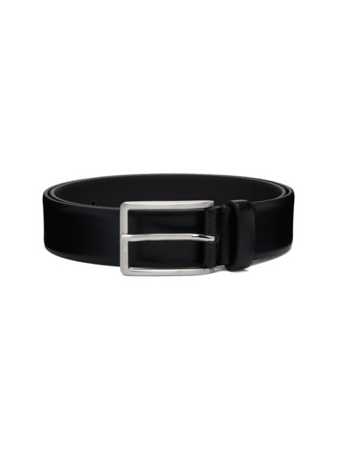 BOSS Black Smooth-Leather Logo-Engraved Belt