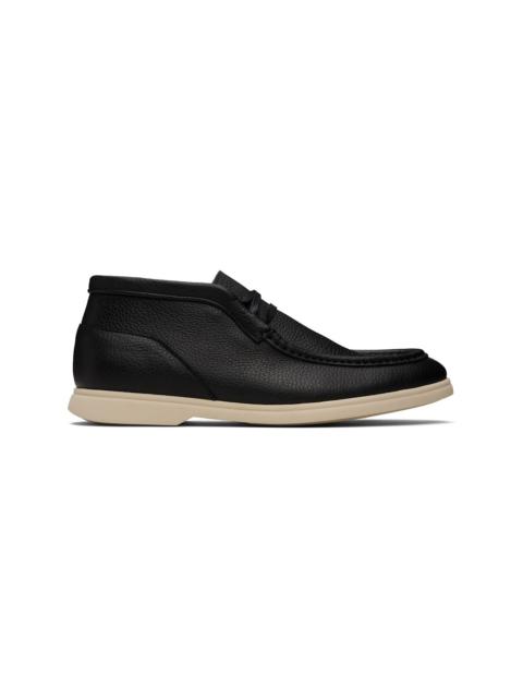 BOSS Black Tumbled Leather Desert Boots