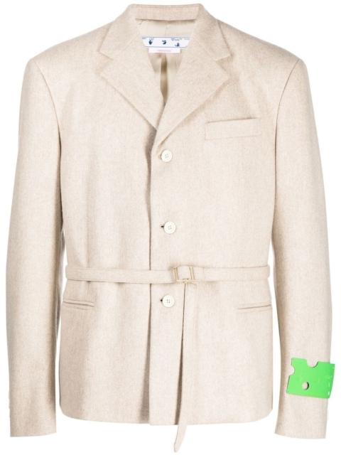 Off-White buckle-fastened single-breasted blazer