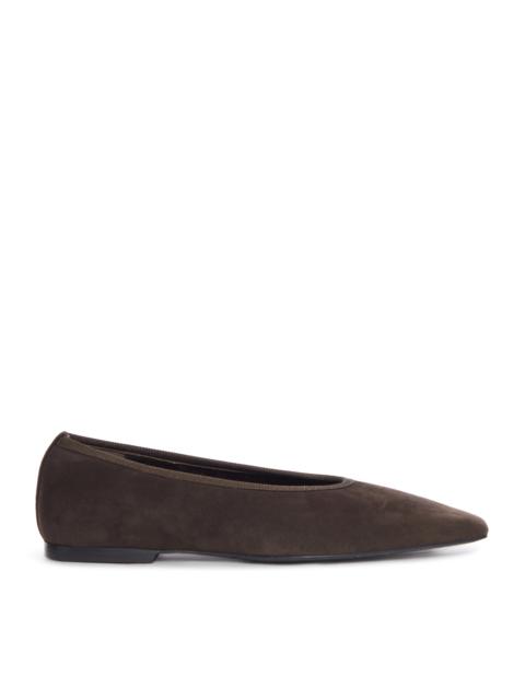 TOTEME MINIMALIST SUEDE BALLET FLATS