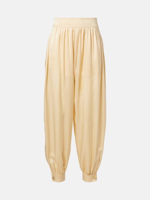 Zimmermann Como silk satin tapered pants